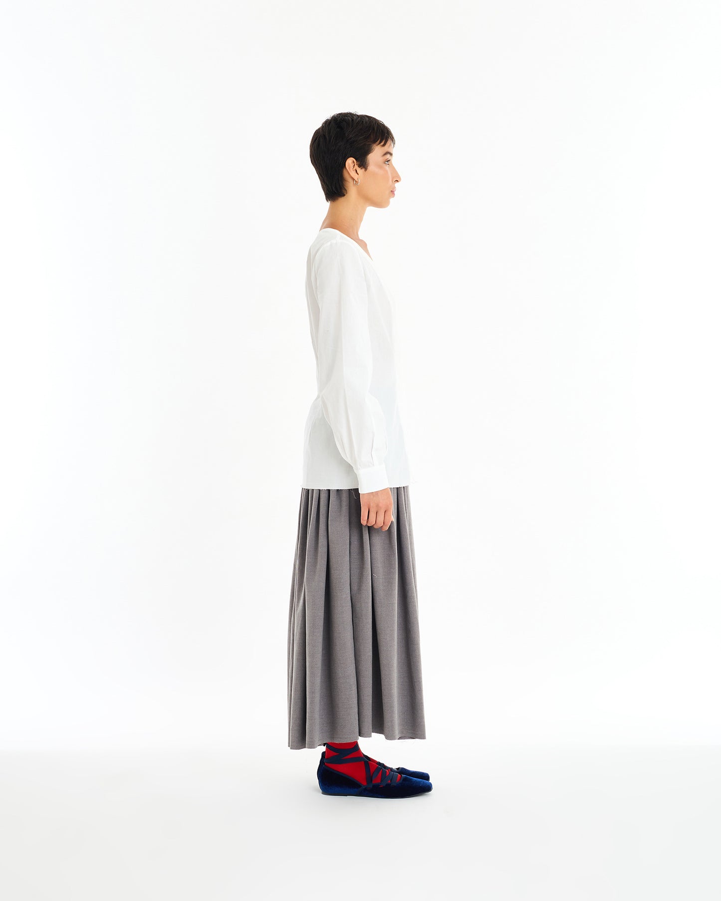 GREY PLEATED SKIRT ANASTASIA
