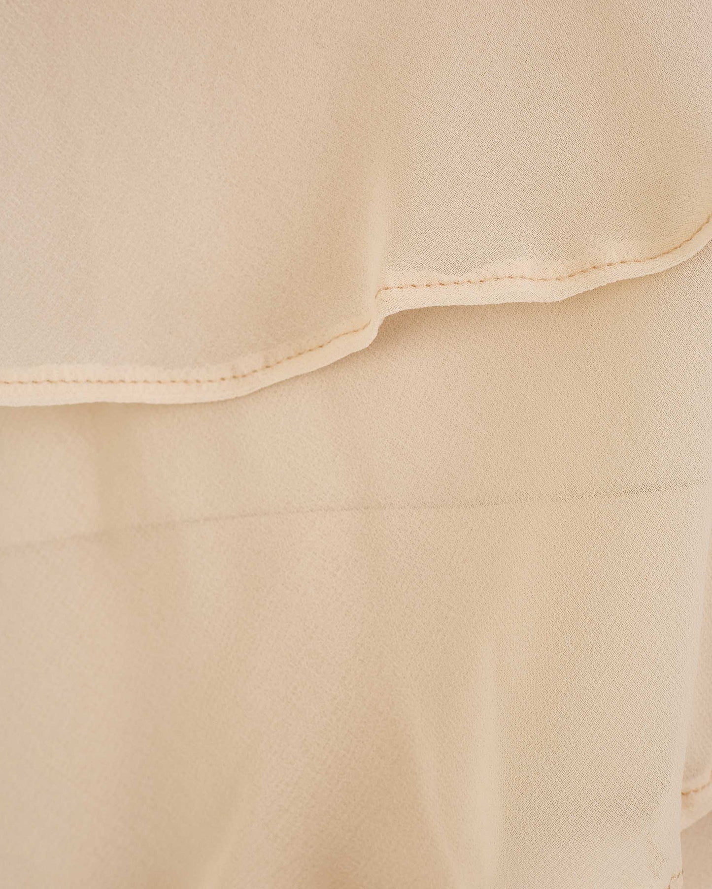 BEIGE RED RUFFLED JUMPSUIT