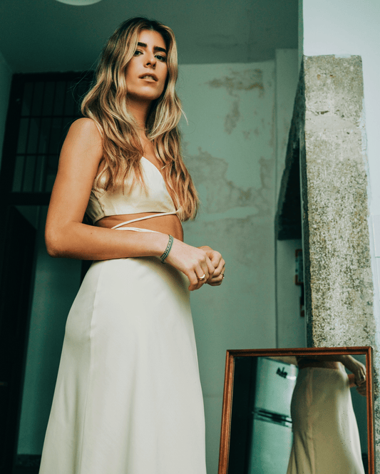 BEIGE CAROLINA HERÉDIA SKIRT