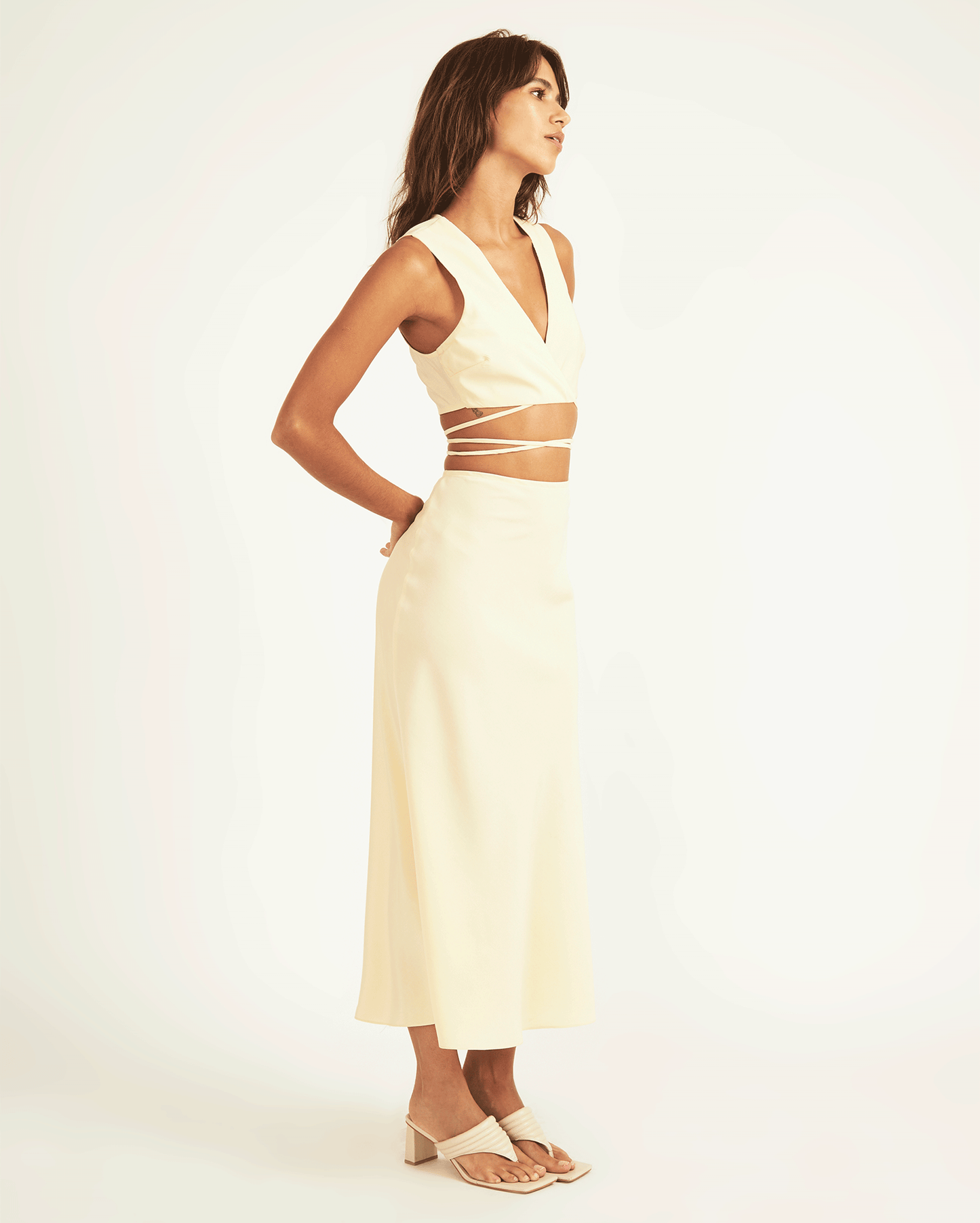 BEIGE CAROLINA HERÉDIA SKIRT