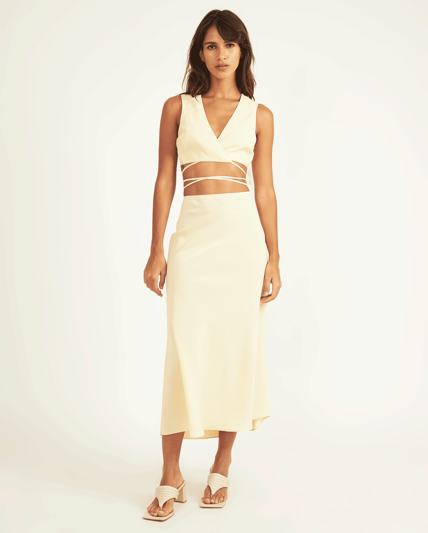BEIGE CAROLINA HERÉDIA SKIRT