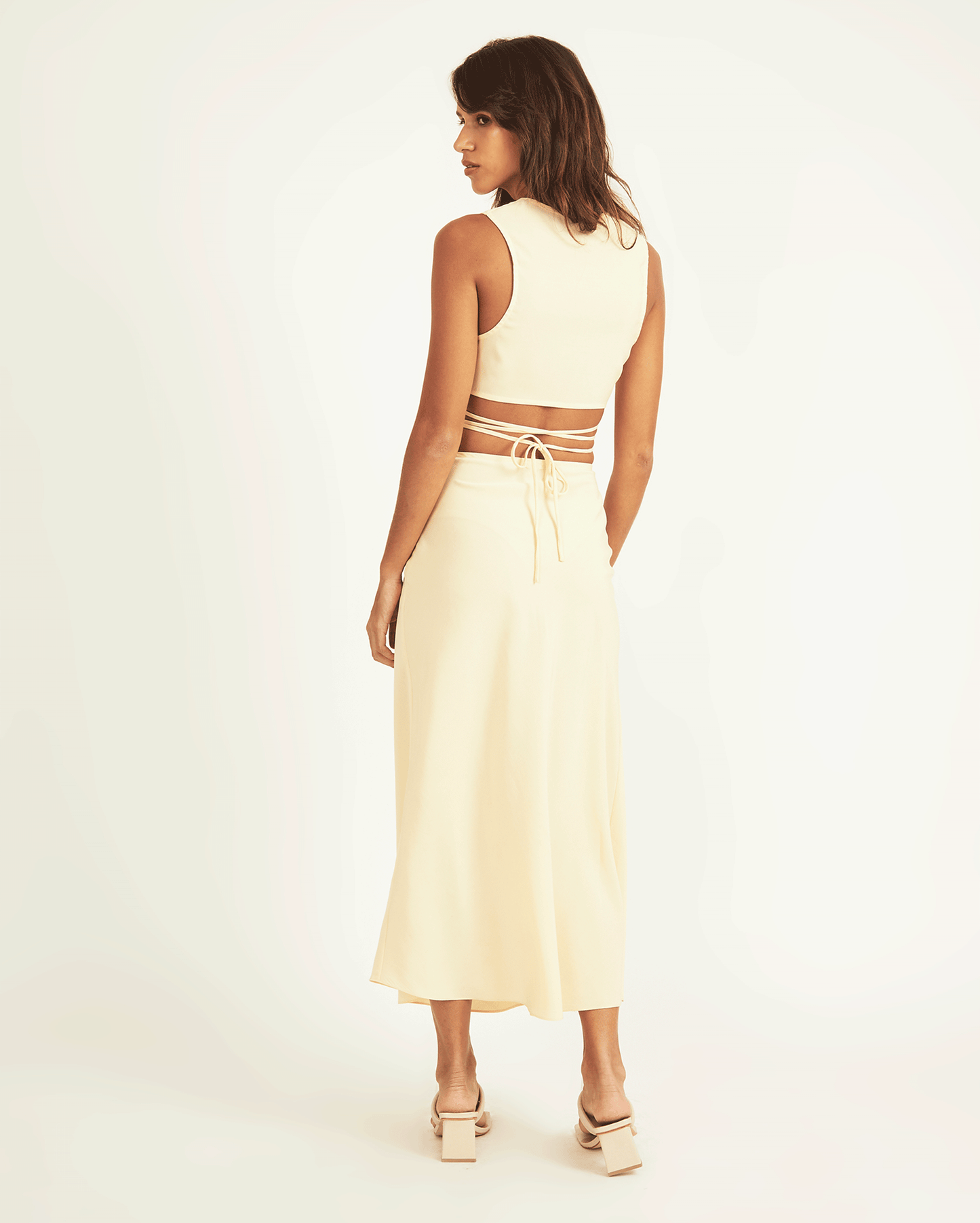 BEIGE CAROLINA HERÉDIA SKIRT