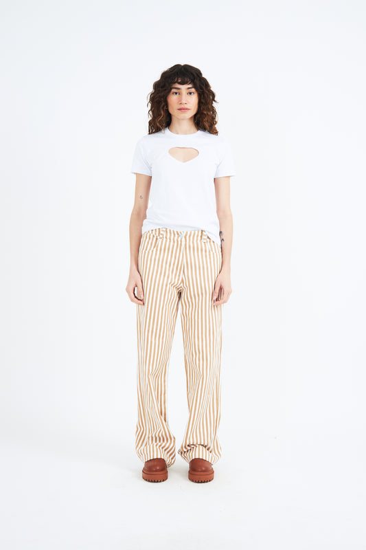 BEIGE STRIPED PANTS