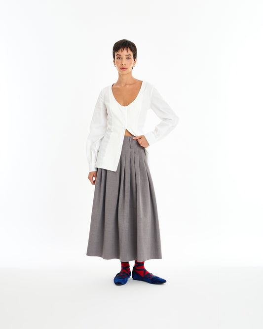 GREY PLEATED SKIRT ANASTASIA