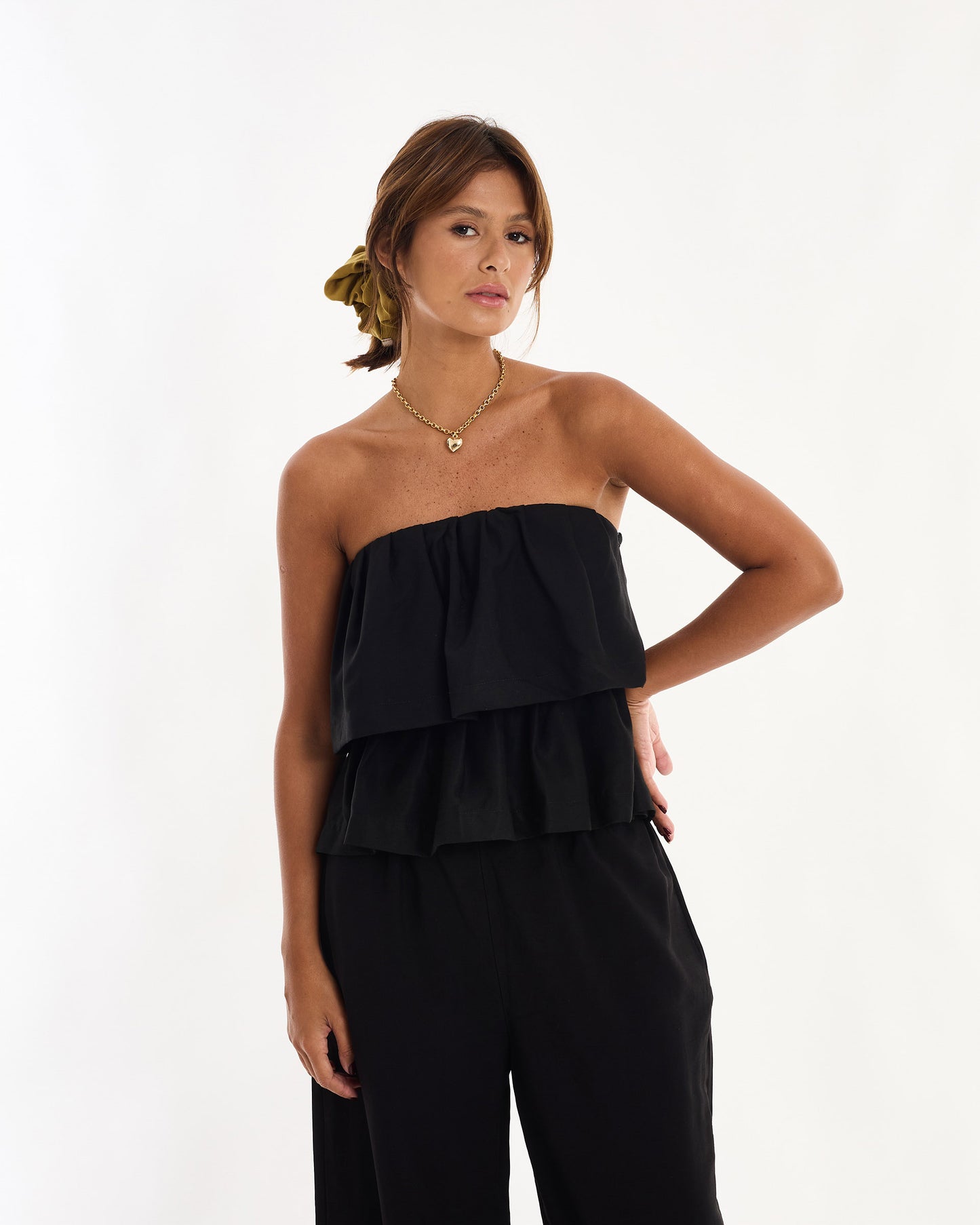 BLACK BOO LAYERED BLOUSE