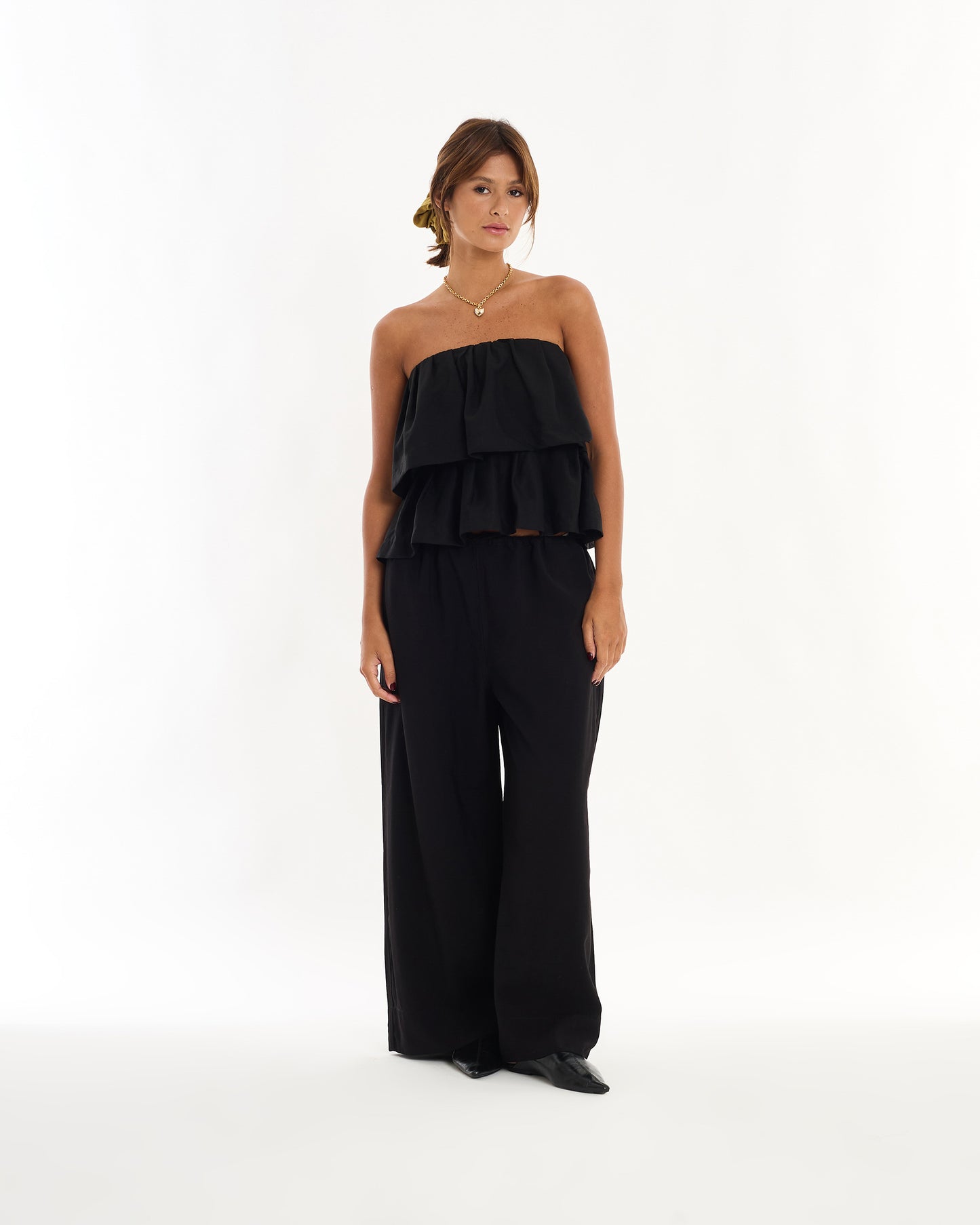 BLACK BOO LAYERED BLOUSE