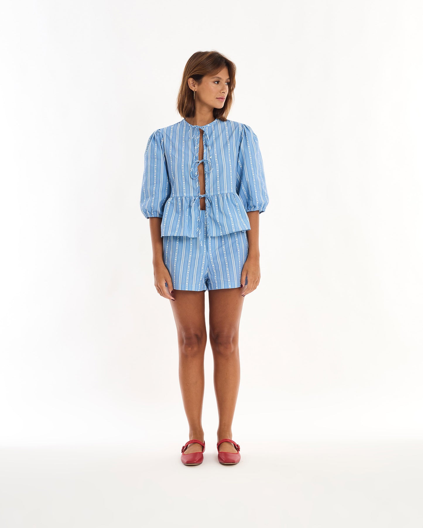 PRINTED BOO STRIPED SHORT