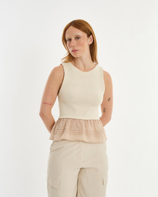OFF WHITE LIE TEXTURED BLOUSE
