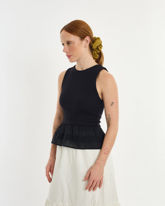 BLACK LIE TEXTURED BLOUSE