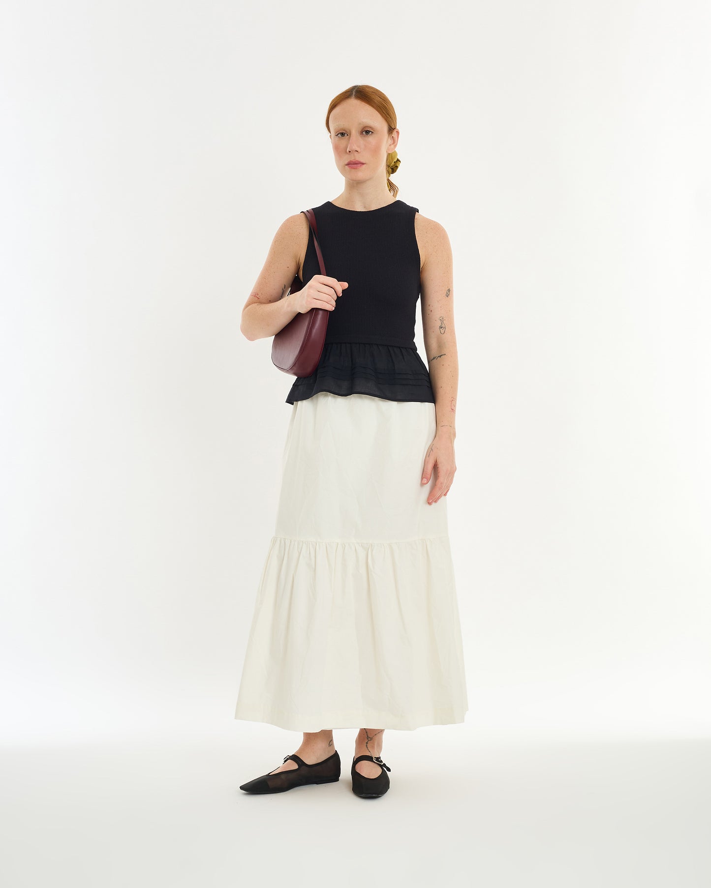 BLACK LIE TEXTURED BLOUSE
