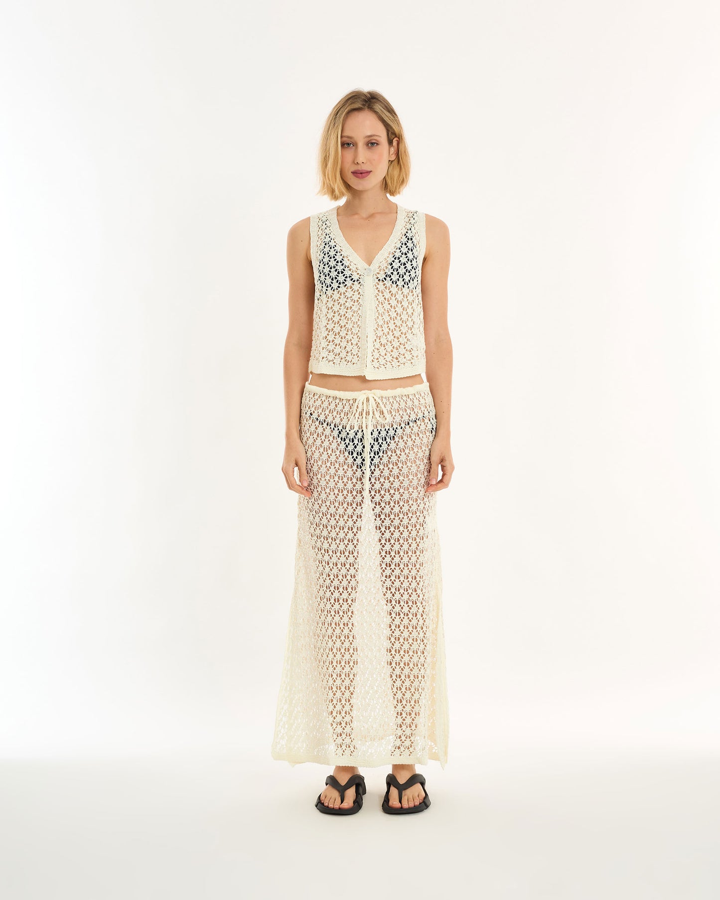 OFF WHITE ALT KNIT BLOUSE