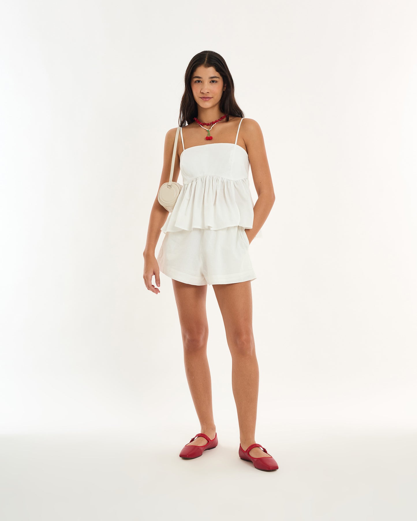 OFF WHITE ALT RUFFLE BLOUSE