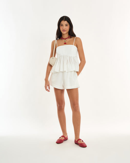 OFF WHITE ALT RUFFLE BLOUSE