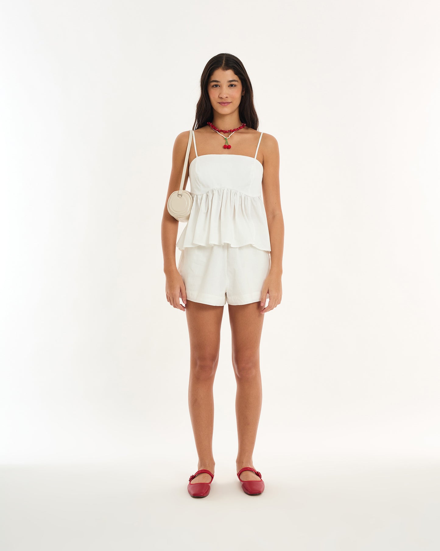 OFF WHITE ALT RUFFLE BLOUSE