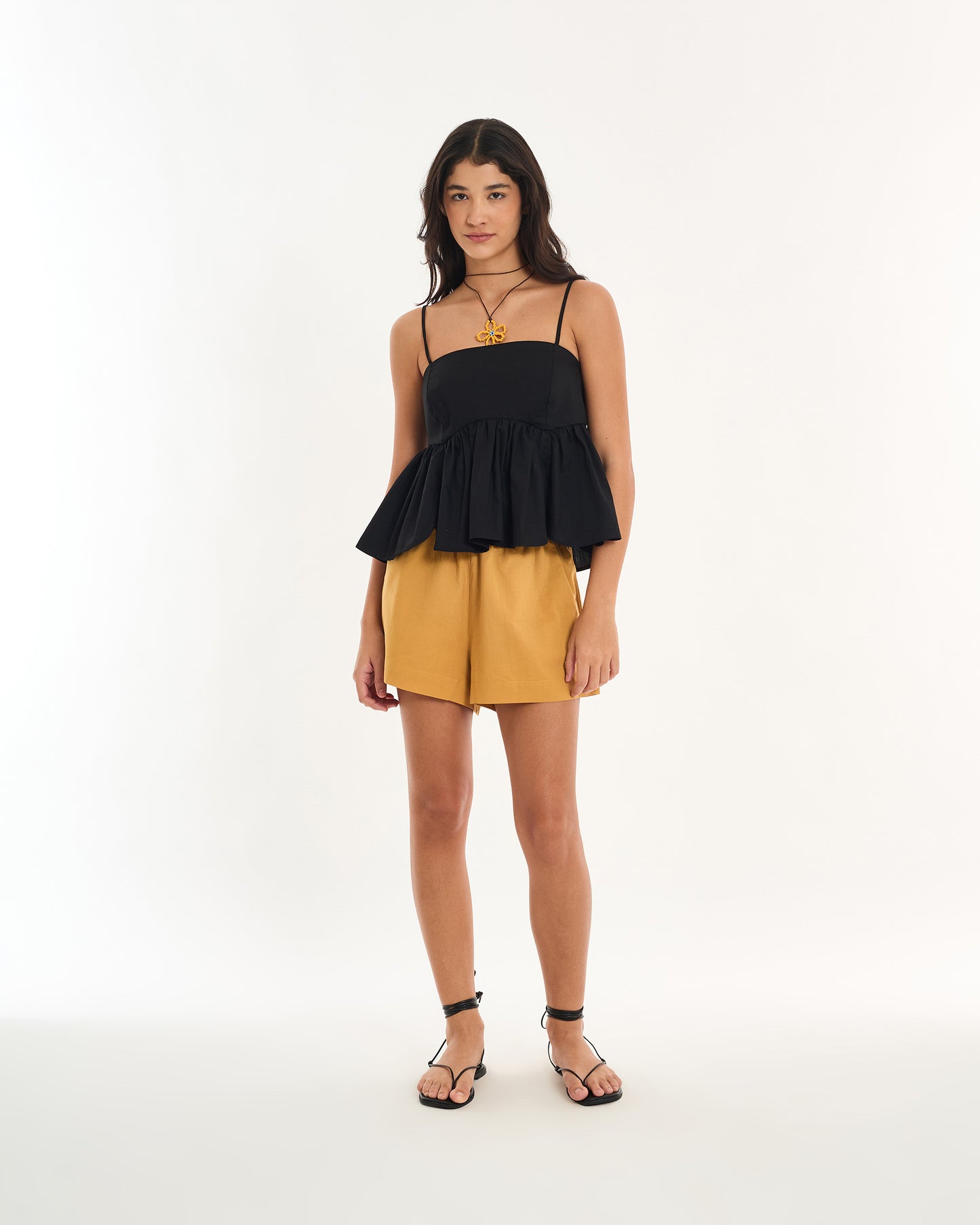 BLACK ALT RUFFLE BLOUSE