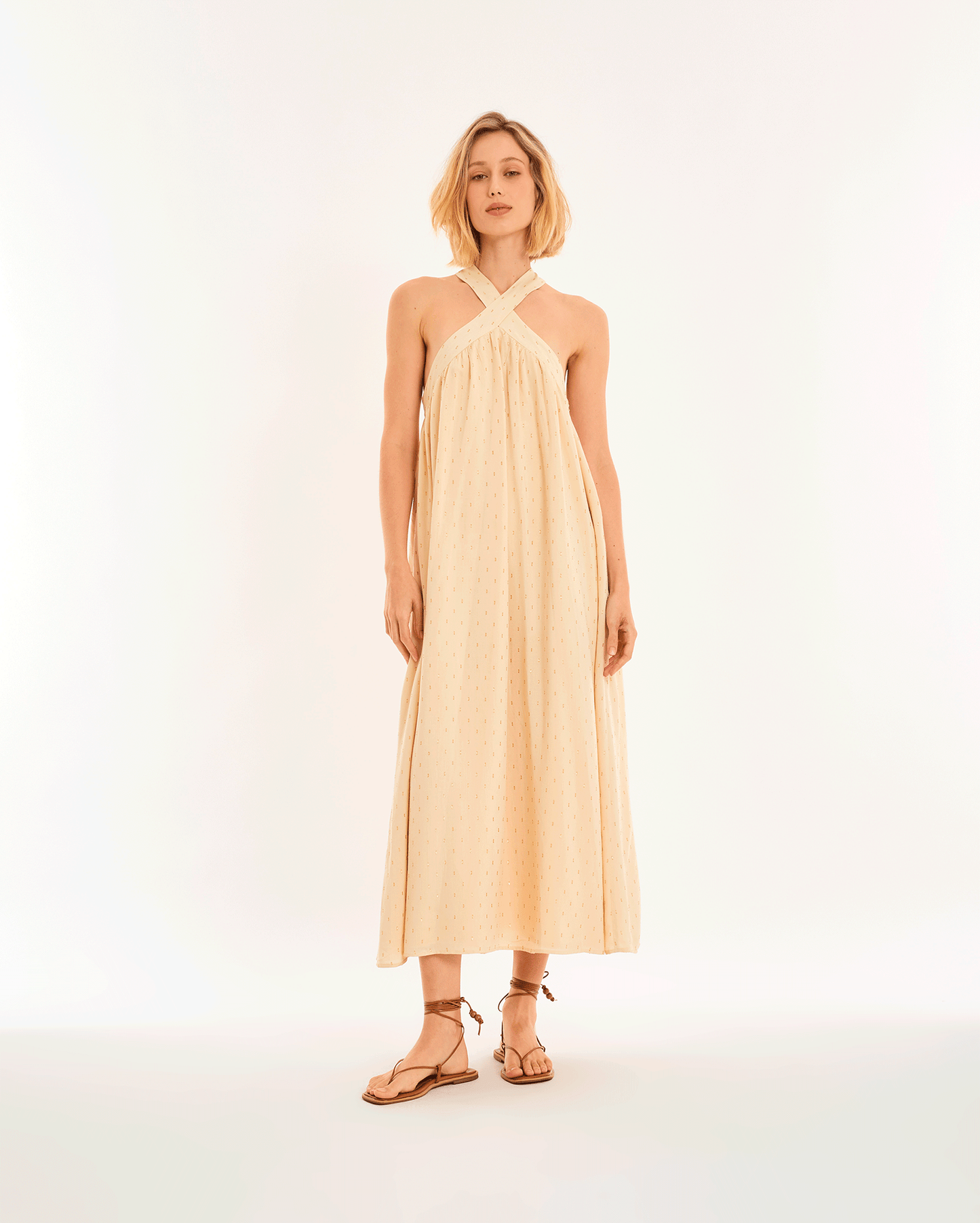 YELLOW ALT RIBBED DRESS