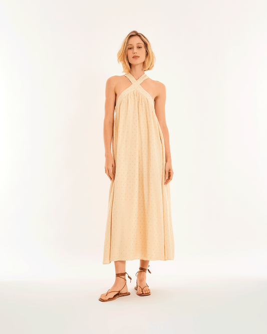 YELLOW ALT RIBBED DRESS