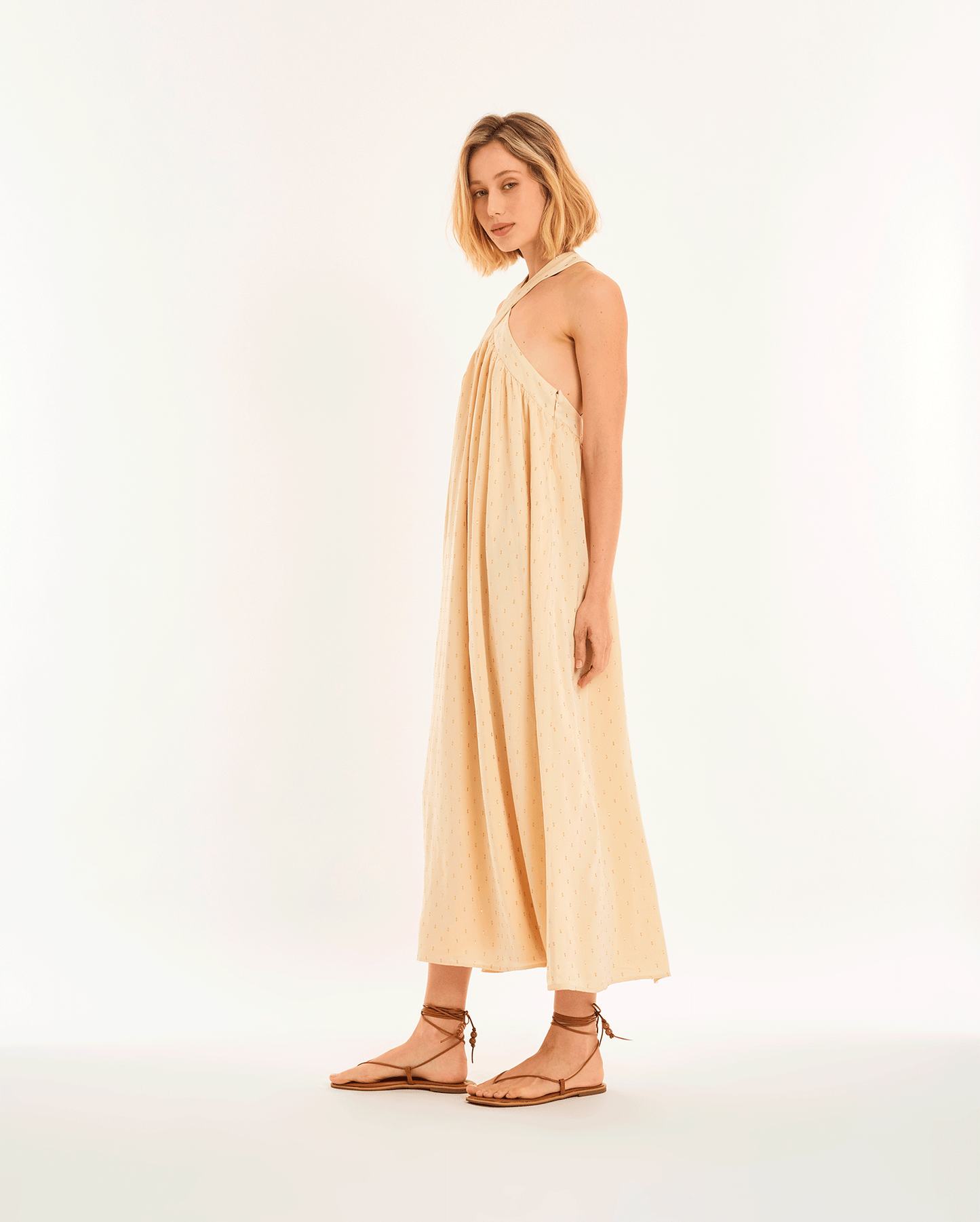 YELLOW ALT RIBBED DRESS