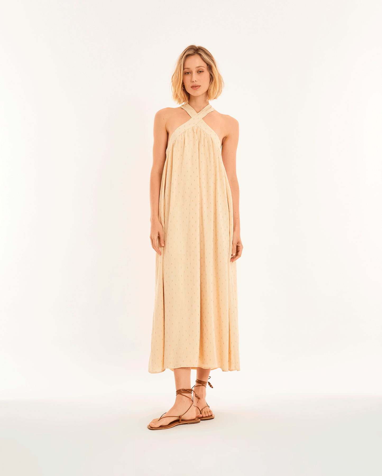 YELLOW ALT RIBBED DRESS