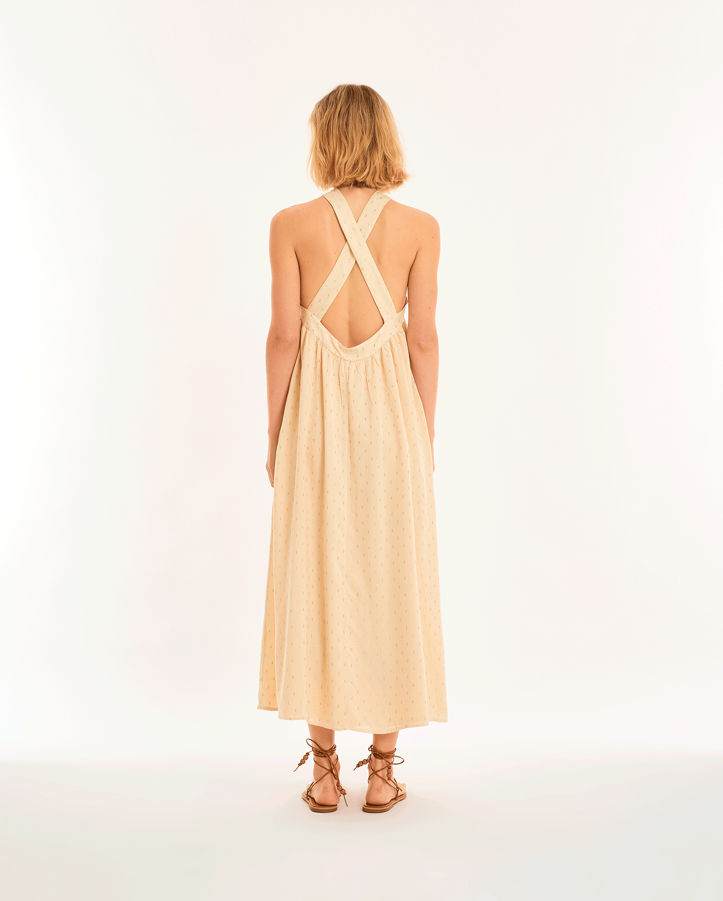 YELLOW ALT RIBBED DRESS