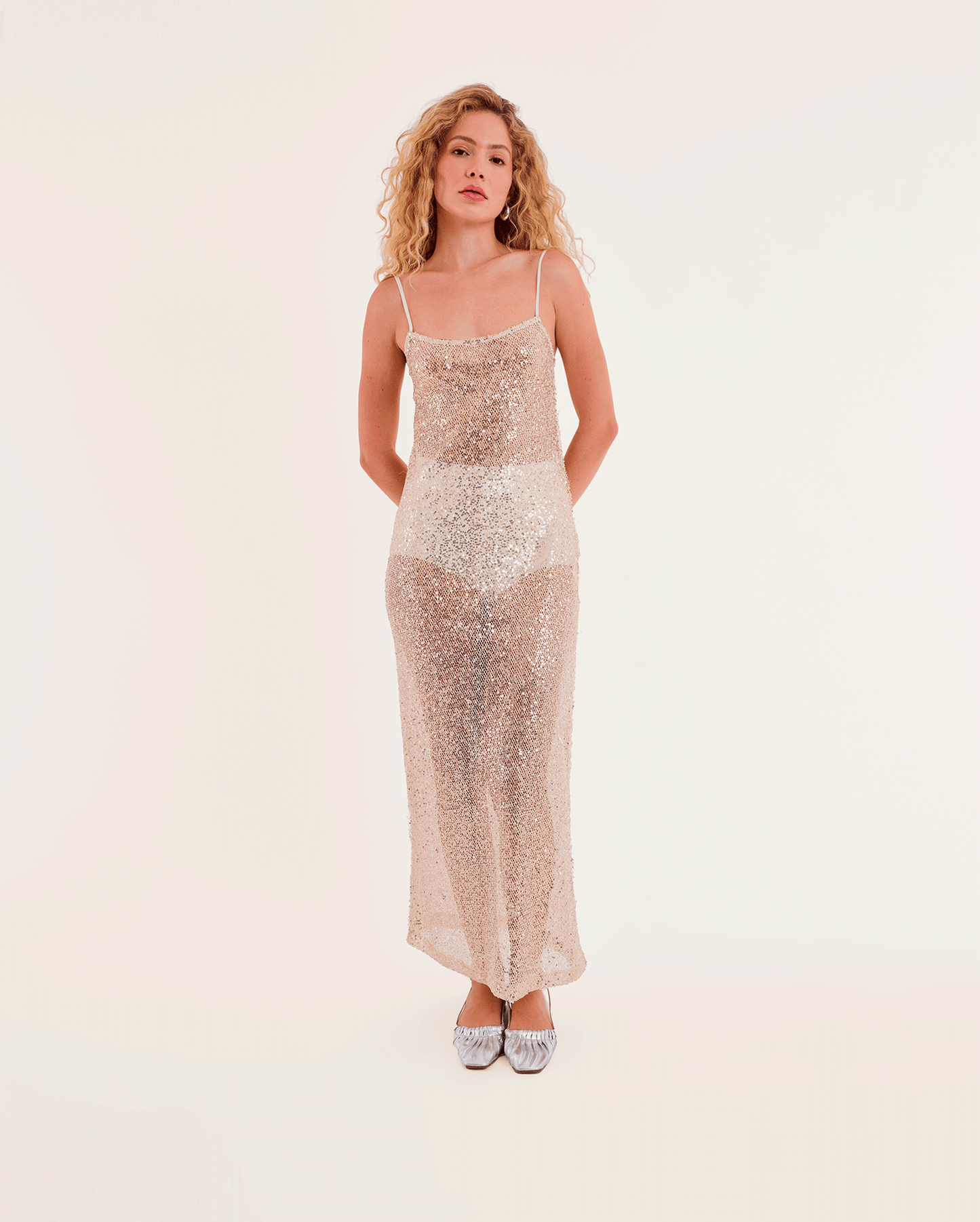 OFF WHITE HIGH TEXTURED DRESS