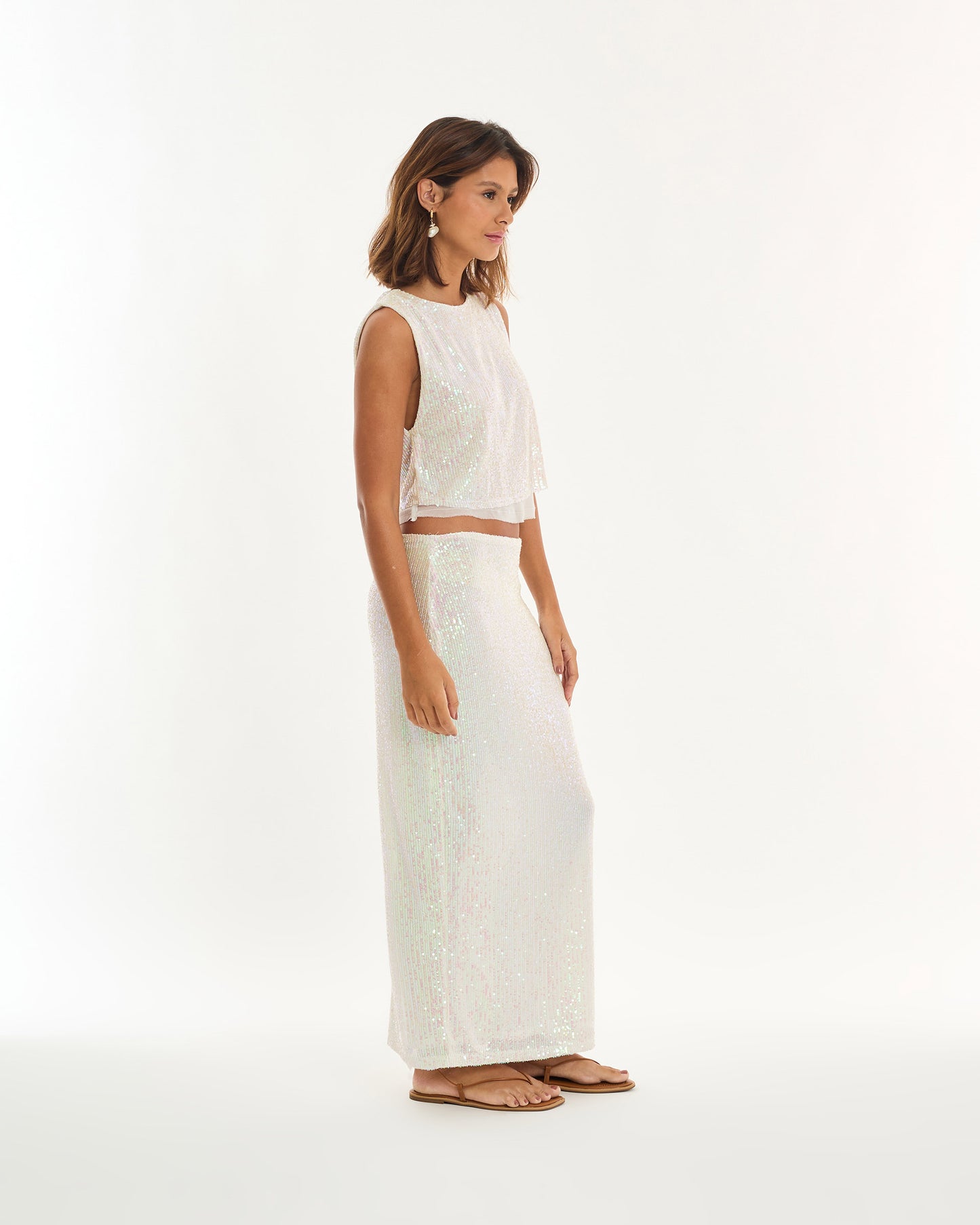 OFF WHITE ALT SEQUINED SKIRT