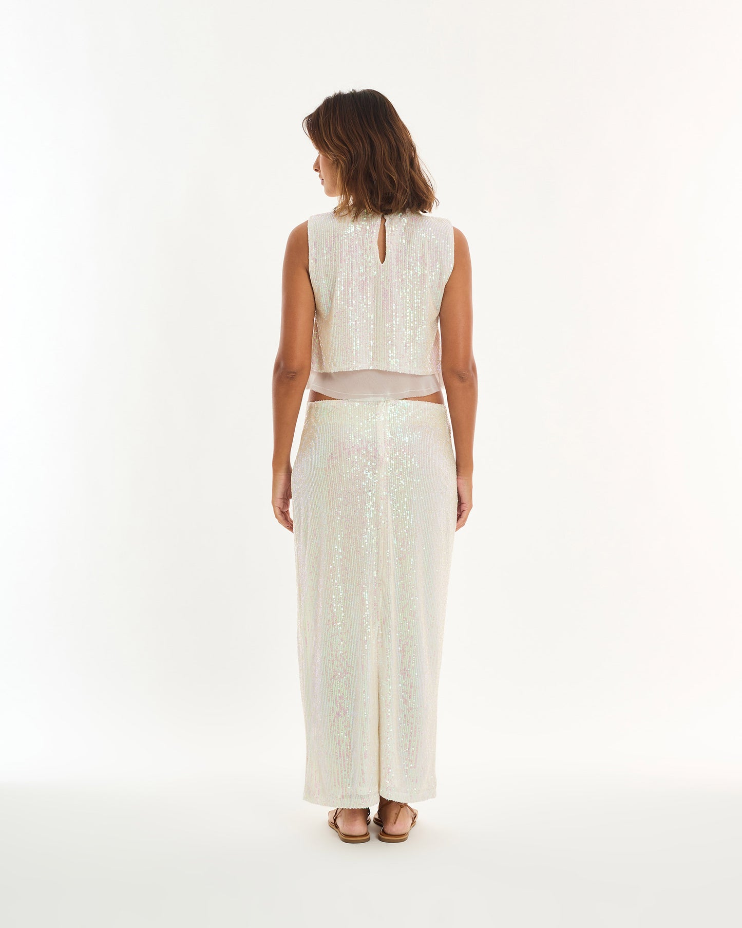 OFF WHITE ALT SEQUINED SKIRT