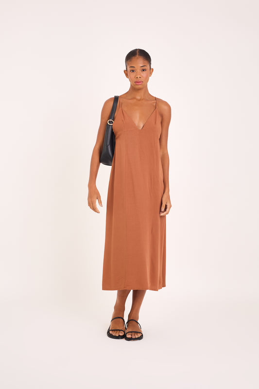 BROWN BOSSA VIN DRESS