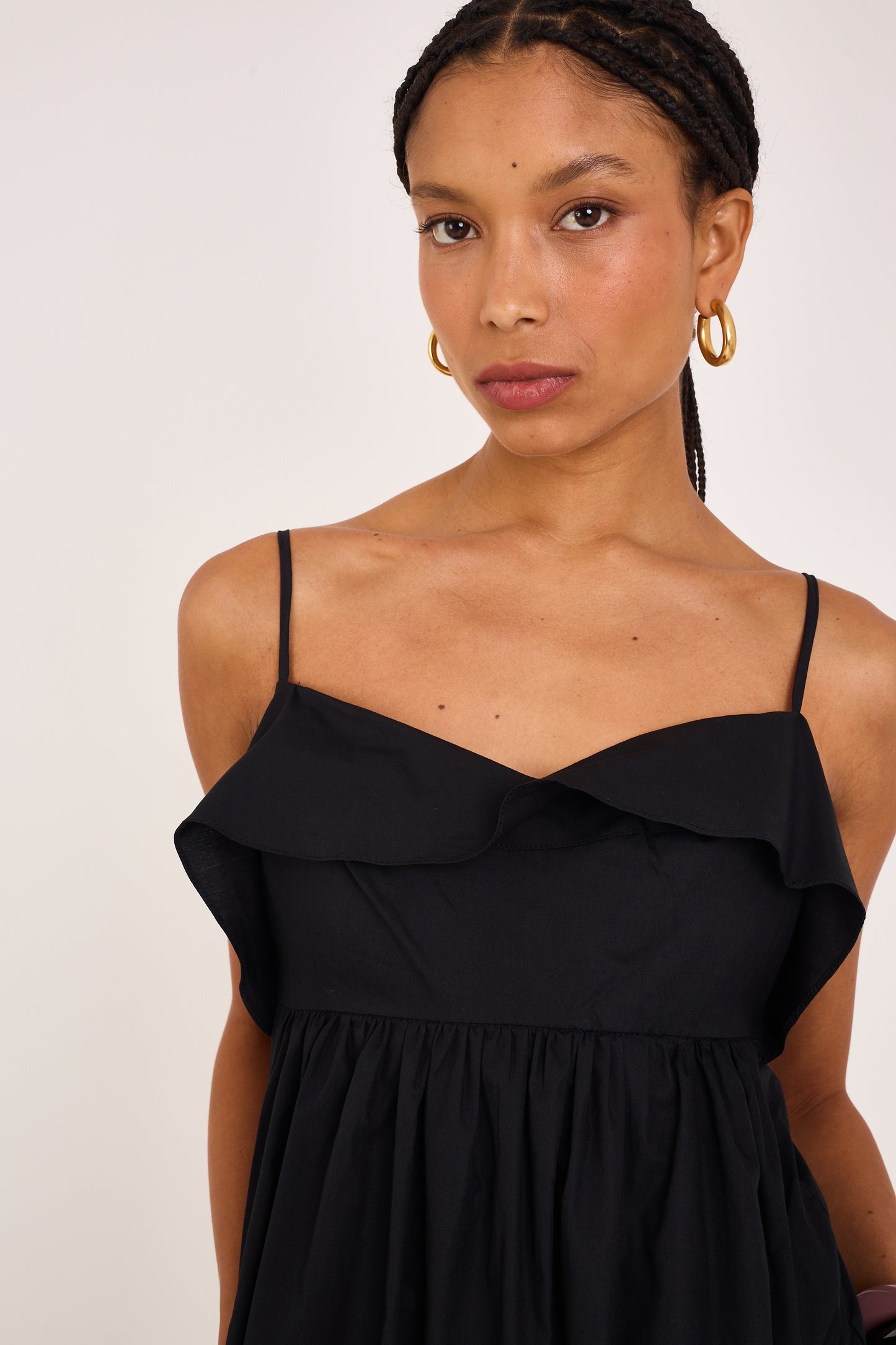 BLACK TRICOLINE KAI DRESS