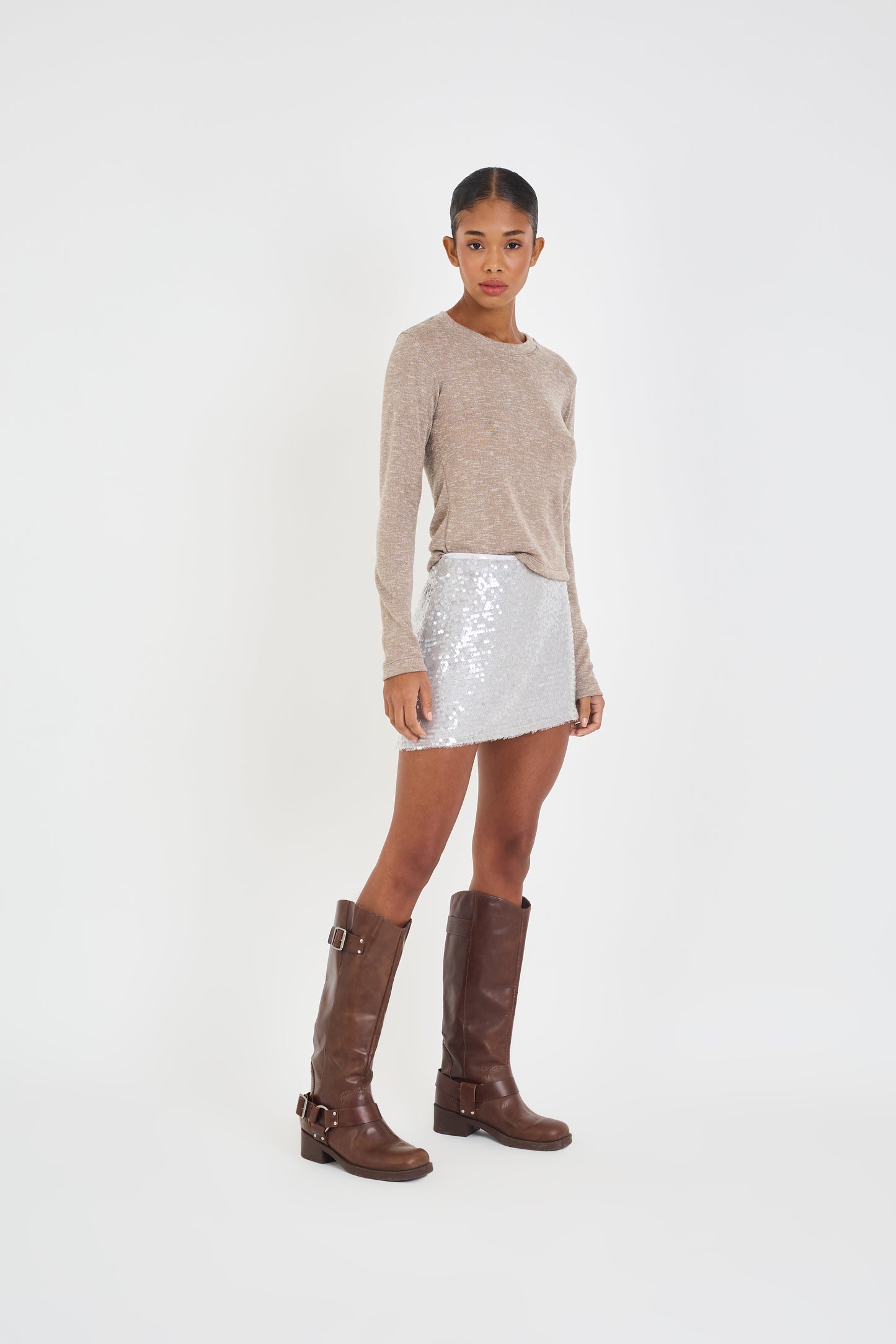 GREY IARA EBI MINI SKIRT