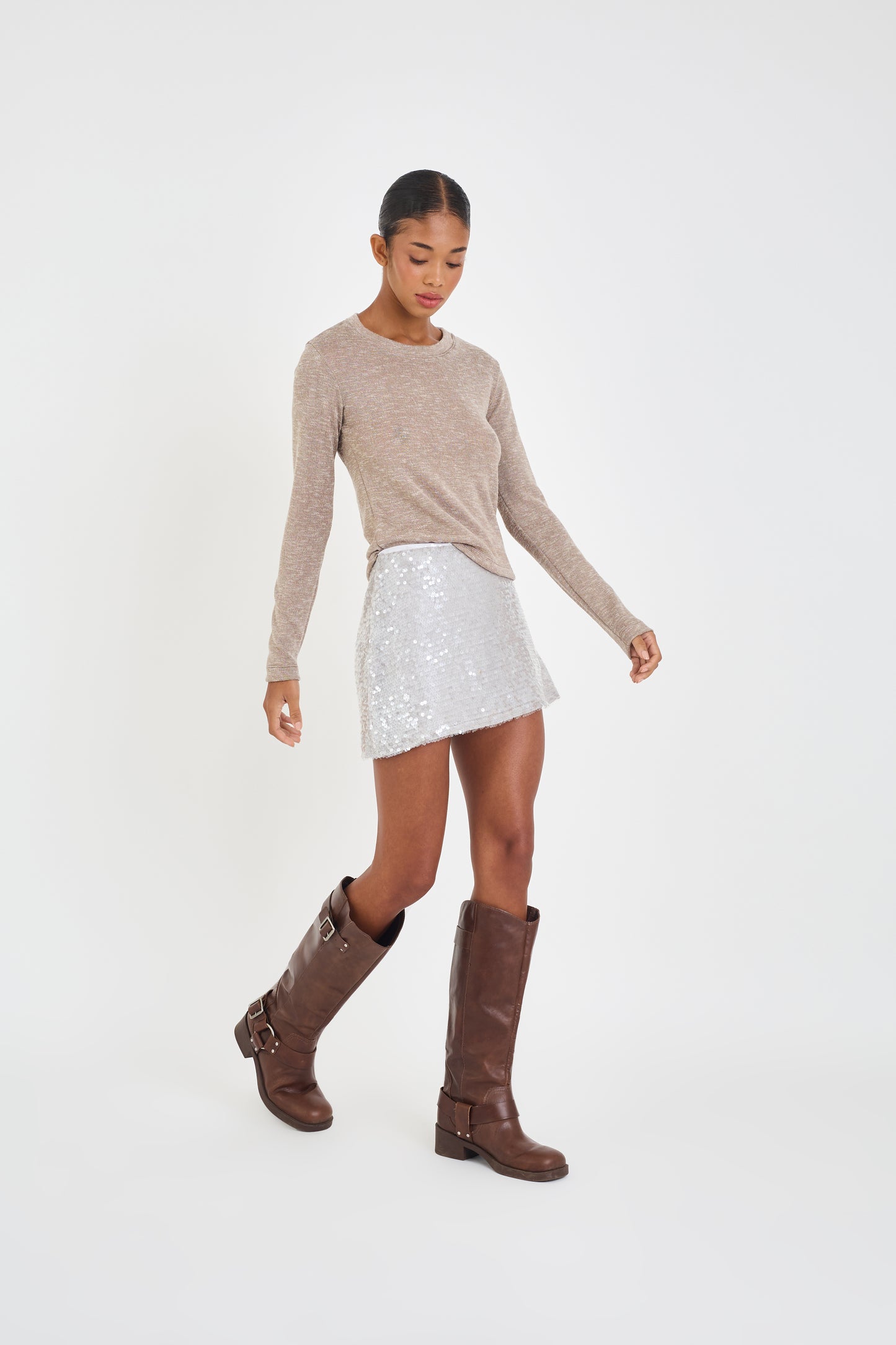 GREY IARA EBI MINI SKIRT