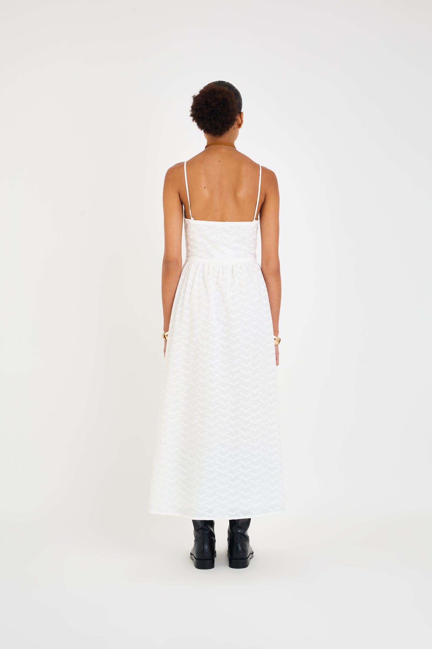 OFF WHITE EVE FOLIAGE PRINT DRESS