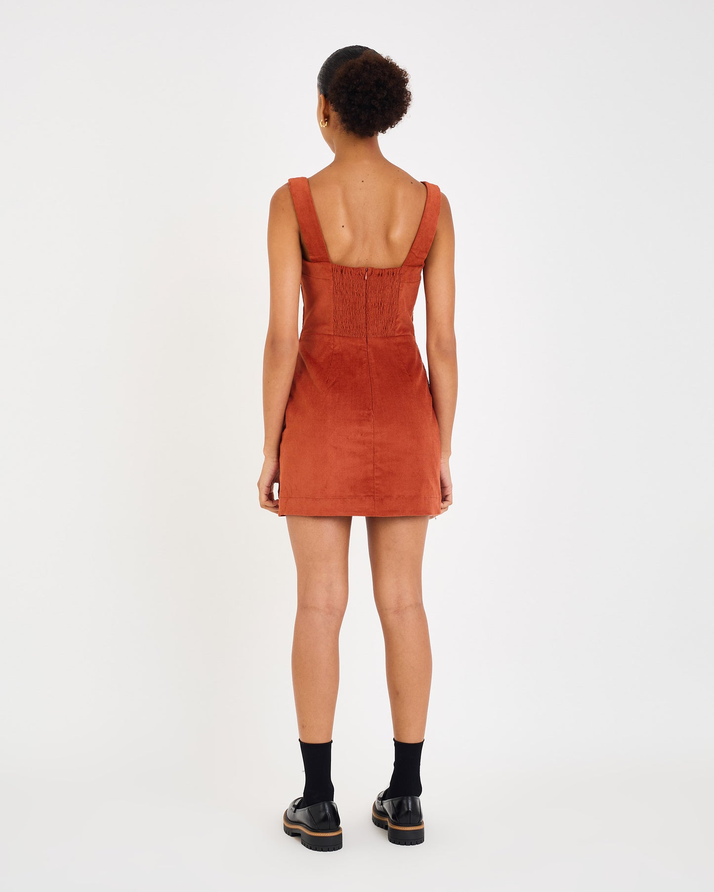 BROWN EVE VELVET DRESS