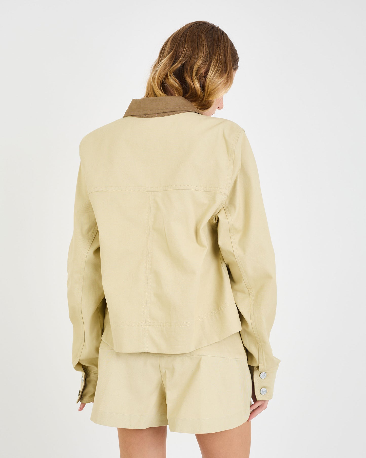 BEIGE NEV TWO-TONE COAT