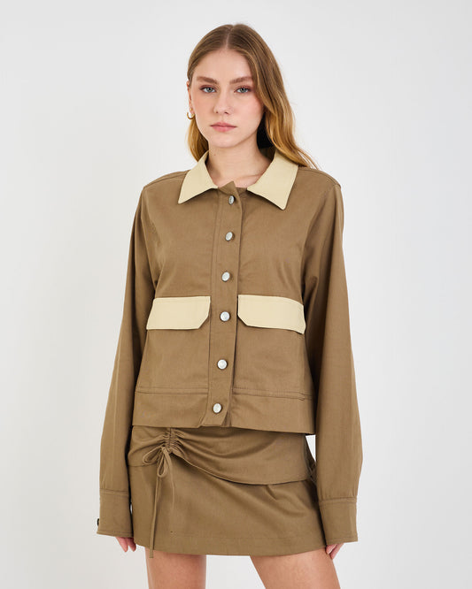 GREEN NEV TWO-TONE COAT