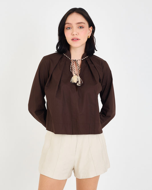 BROWN FAL MAHDI BLOUSE