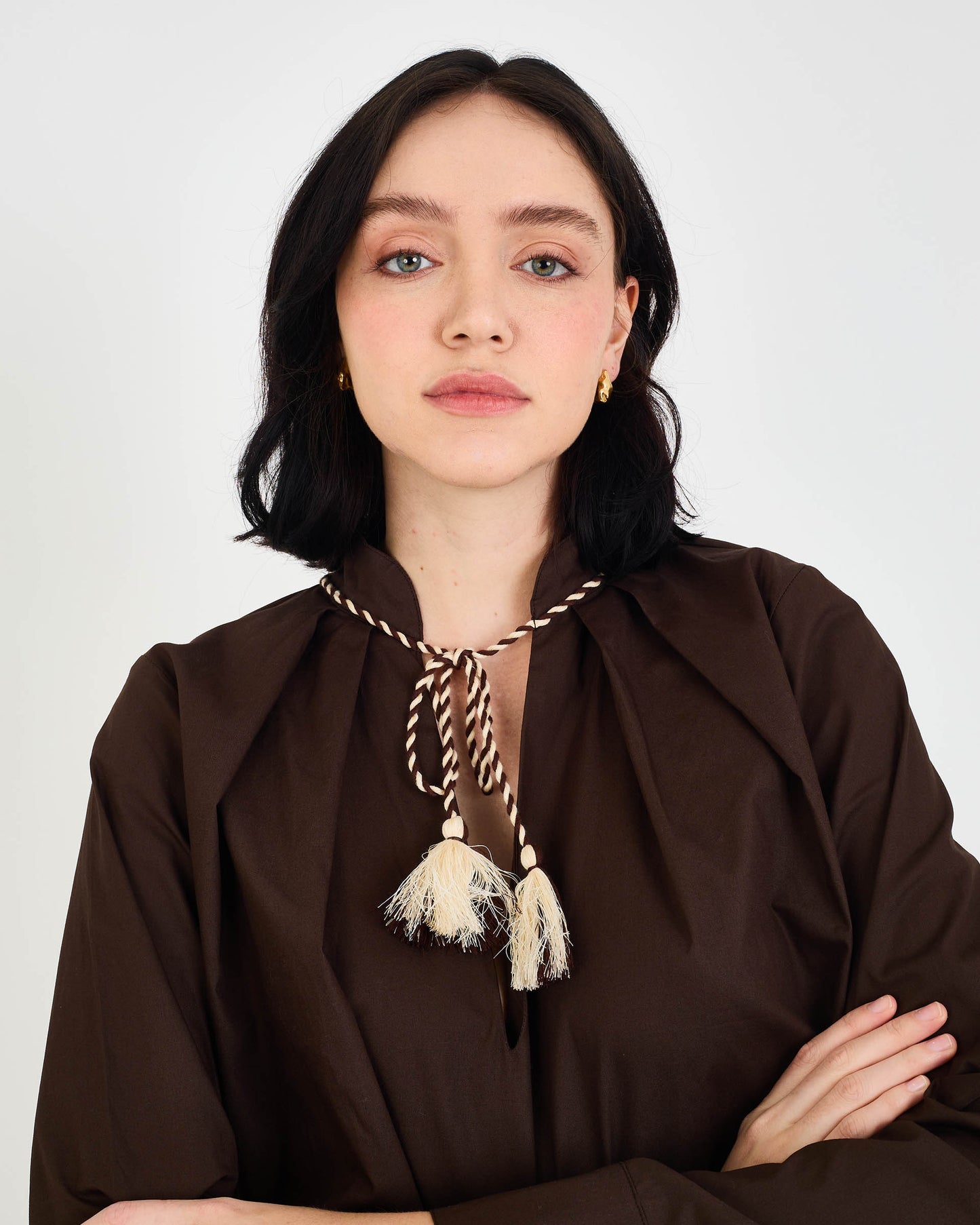 BROWN FAL MAHDI BLOUSE