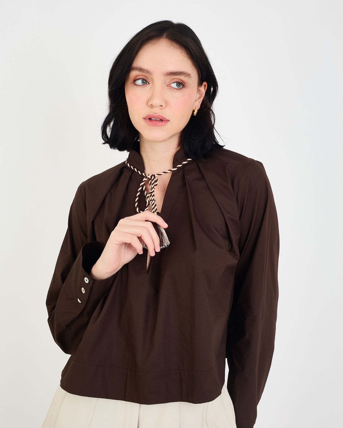 BROWN FAL MAHDI BLOUSE