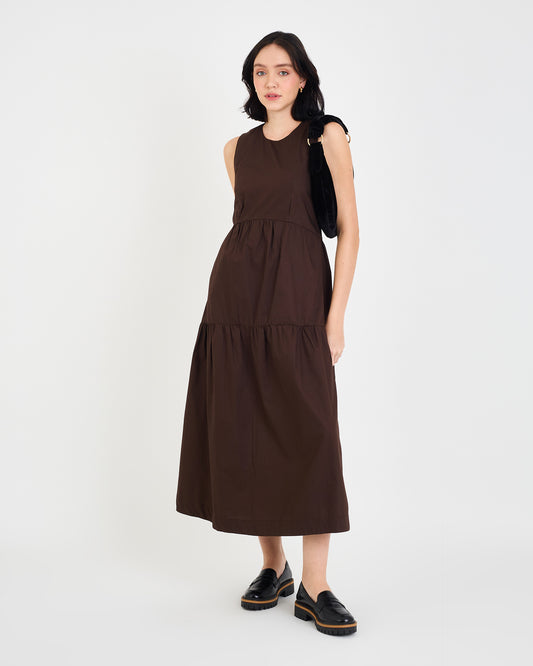 BROWN FAL MAHDI DRESS