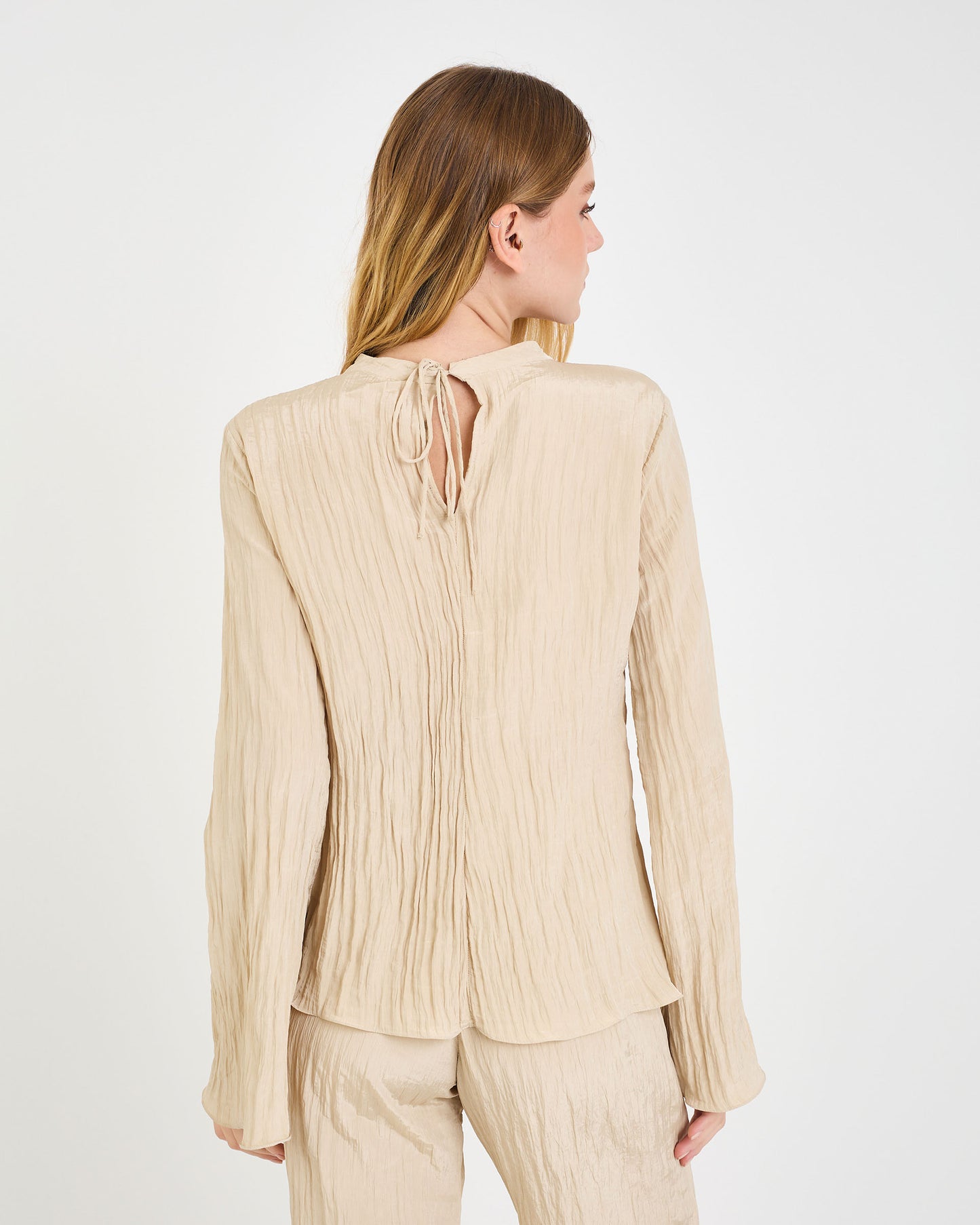BEIGE NEV VOLUMINOUS BLOUSE