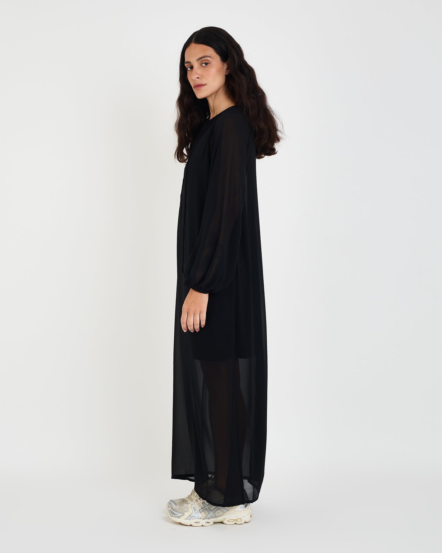 BLACK GEO GEORGETTE DRESS
