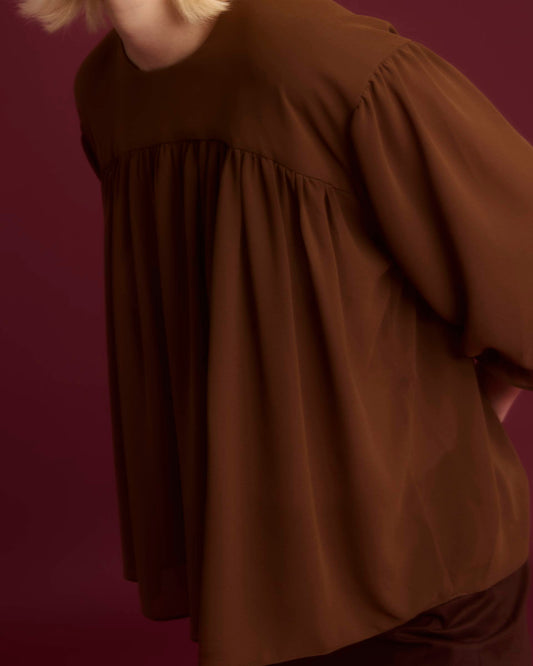 BROWN GEO YALA BLOUSE