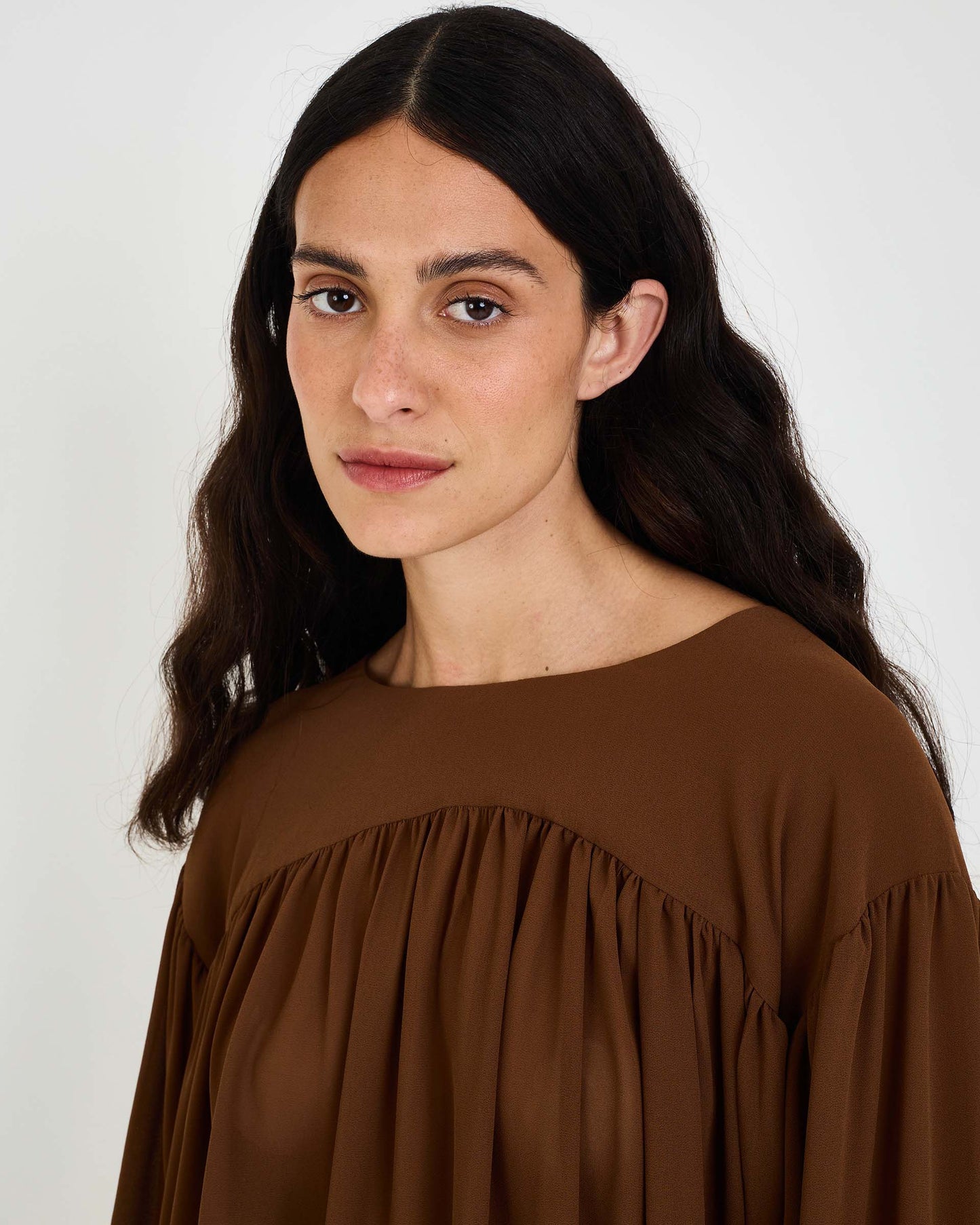 BROWN GEO YALA BLOUSE