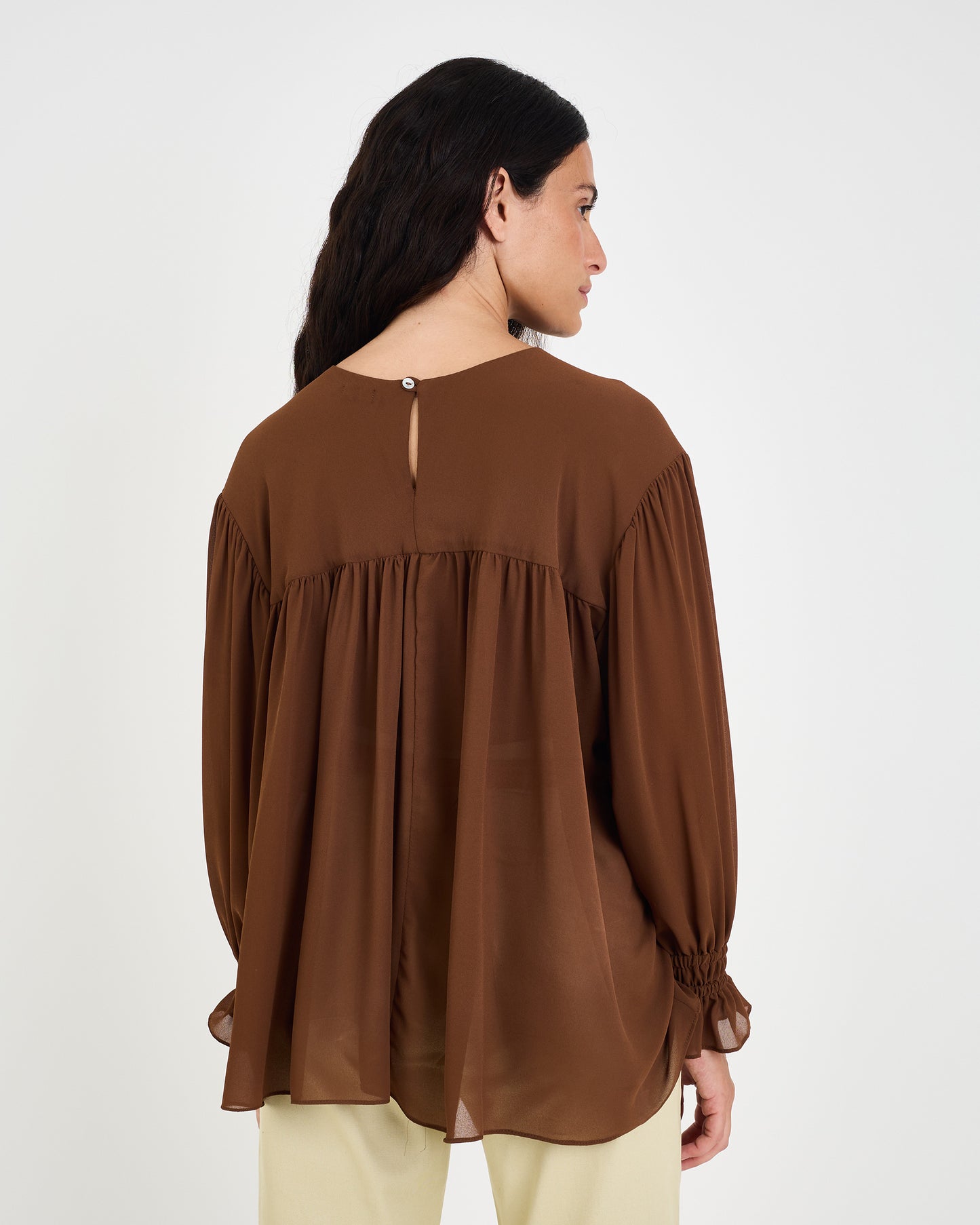 BROWN GEO YALA BLOUSE