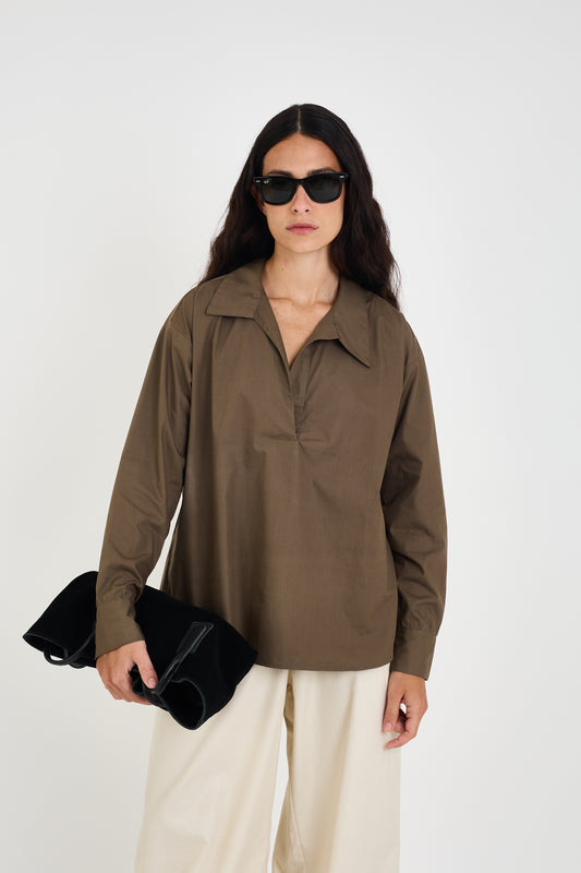 BROWN PAPER GEO SHIRT