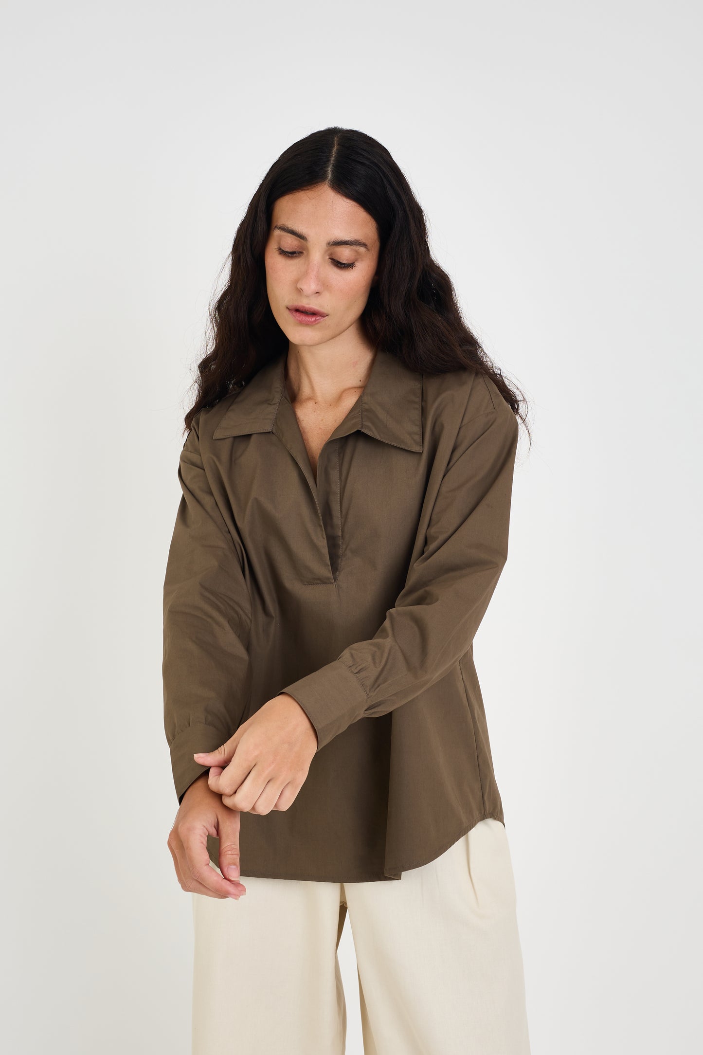 BROWN PAPER GEO SHIRT
