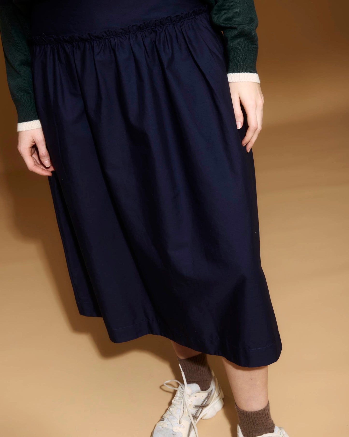 NAVY MOS TRICOLINE SKIRT