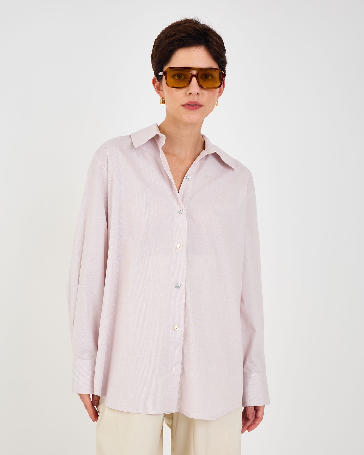 PINK STRIPED TIC STRIPED SHIRT