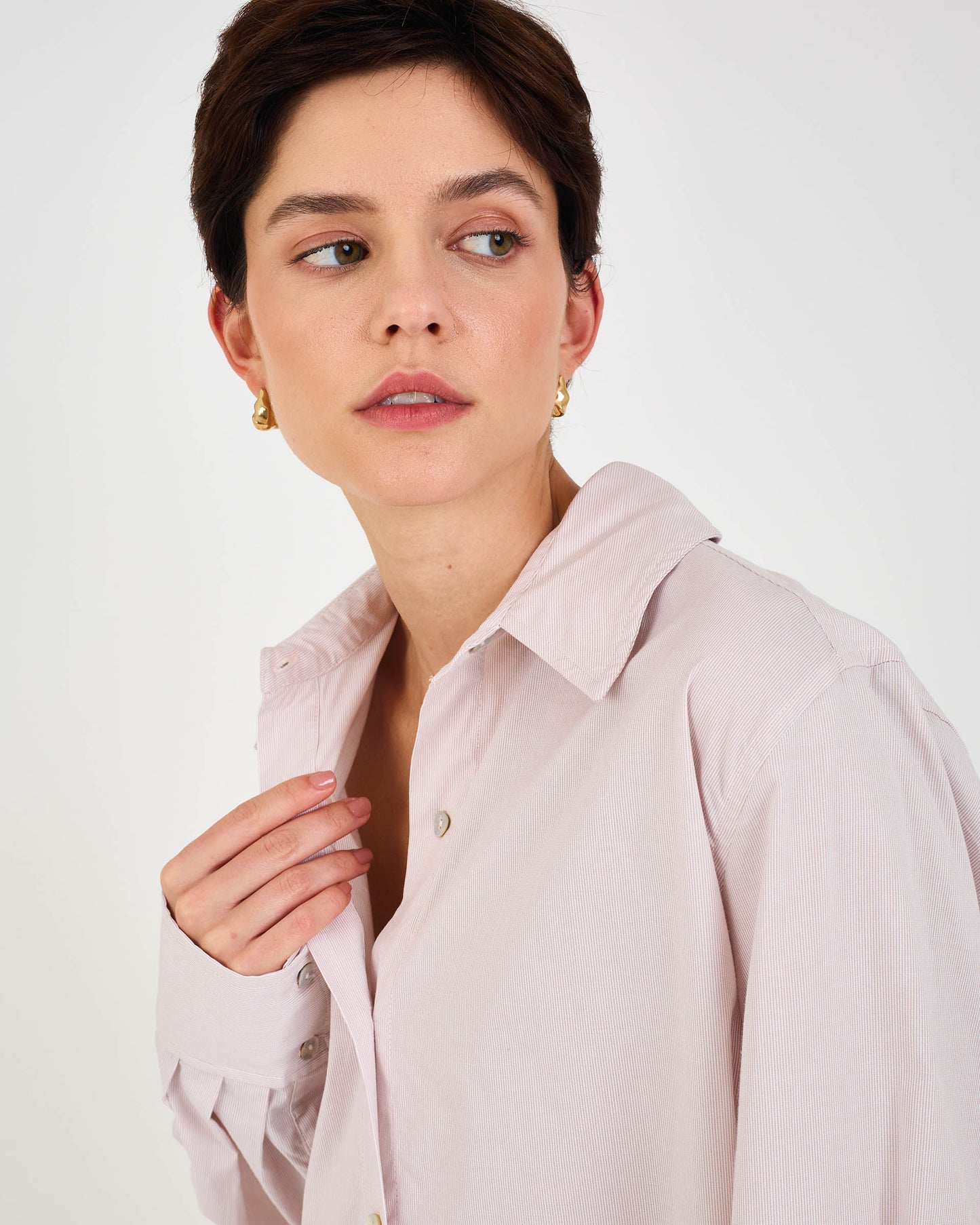 PINK STRIPED TIC STRIPED SHIRT