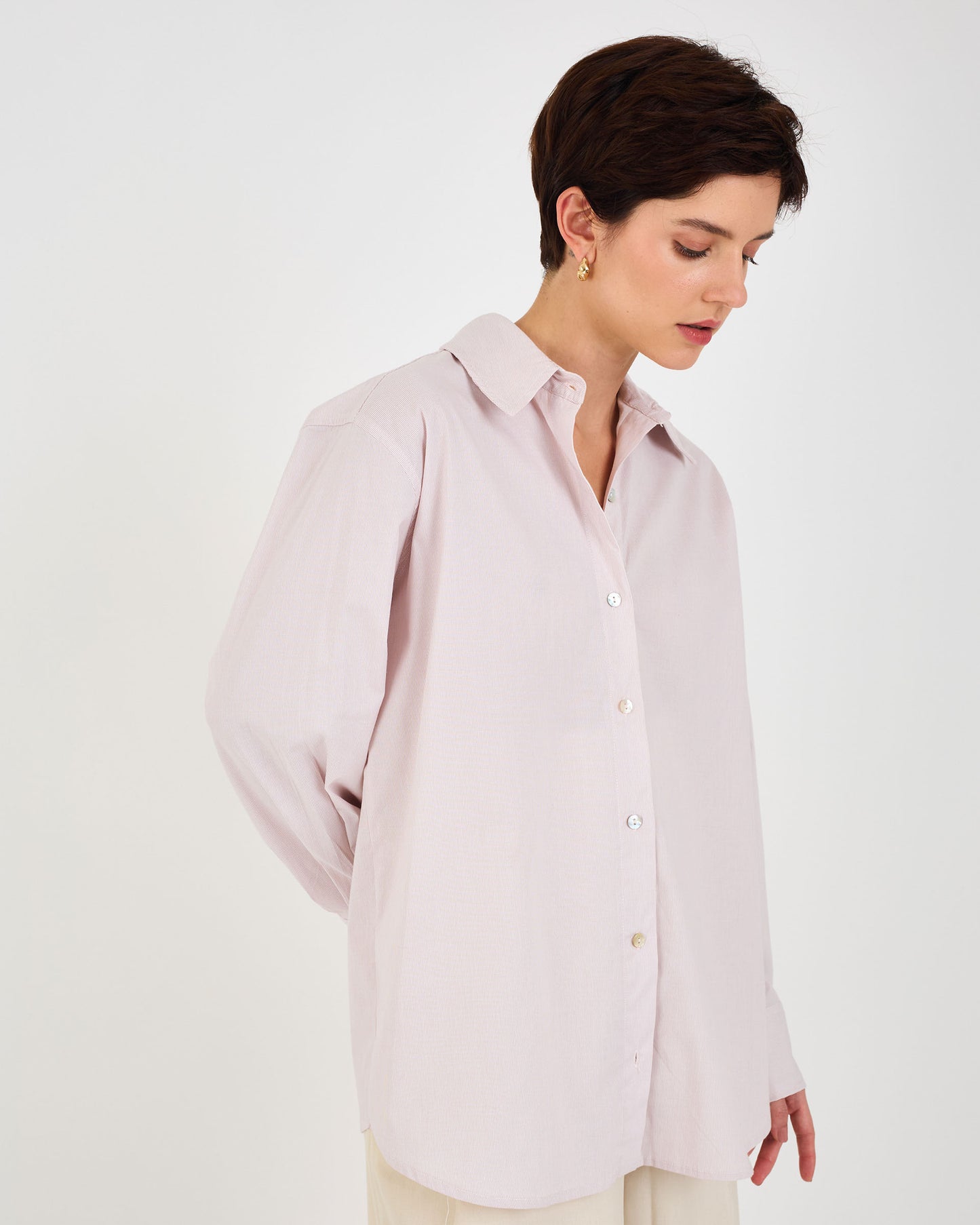 PINK STRIPED TIC STRIPED SHIRT
